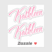 Kathleen Decorative Name in Pink x2 Aufkleber (Blatt)