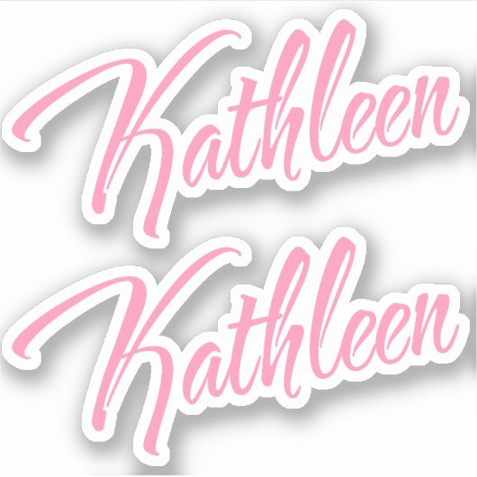 Kathleen Decorative Name in Pink x2 Aufkleber (Vorderseite)