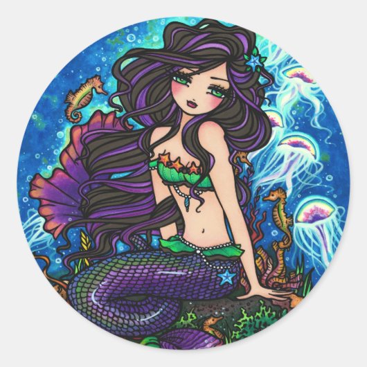 "Kathleen" Mermaid and Jellyfish Sticker (Vorderseite)
