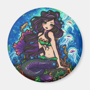 "Kathleen" Mermaid und Jellyfish Magnet