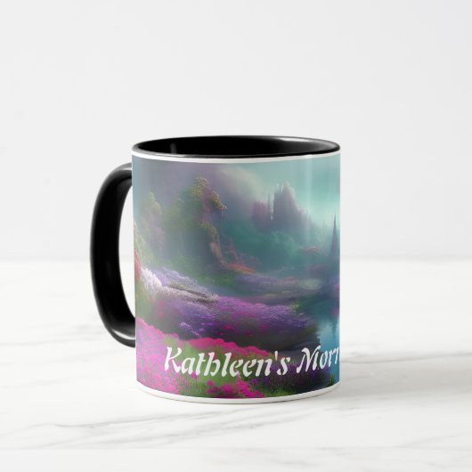 Kathleens Morgentee Personalisiert anpassbar Tasse (Vorderseite Links)