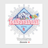 Kathmandu Berge Nepal Retro Flags Souvenir Aufkleber (Blatt)