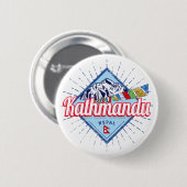 Kathmandu Berge Nepal Retro Flags Souvenir Button (Vorne & Hinten)