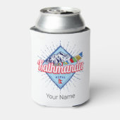 Kathmandu Berge Nepal Retro Flags Souvenir Dosenkühler (Kanne Rückseite)