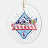 Kathmandu Berge Nepal Retro Flags Souvenir Keramik Ornament (Links)