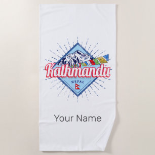 Kathmandu Berge Nepal Retro Flags Souvenir Strandtuch