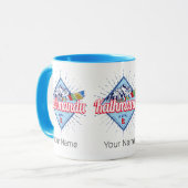 Kathmandu Berge Nepal Retro Flags Souvenir Tasse (Vorderseite Links)
