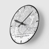 Kathmandu Clock City Line Art Runde Wanduhr (Winkel)