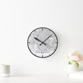 Kathmandu Clock City Line Art Runde Wanduhr (Zuhause)