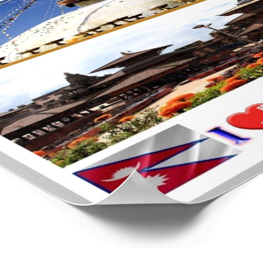 Kathmandu - I-Liebe - Nepal - Poster (Ecke)