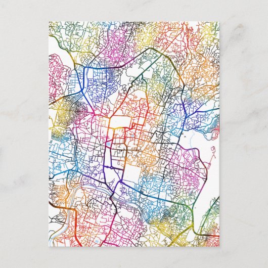 Kathmandu Nepal Map Postkarte (Vorderseite)
