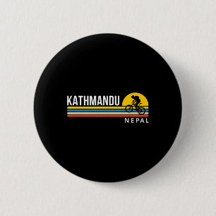 Kathmandu Nepal Mountainbiken Vintage Retro Souv Button