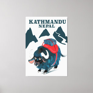 Kathmandu Nepal Reiseplakat Leinwanddruck