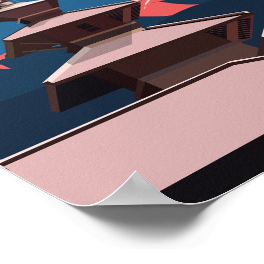 Kathmandu Nepal Reiseplakat Poster (Ecke)