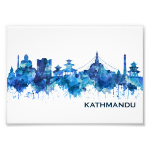 Kathmandu Nepal Skyline Blue Fotodruck