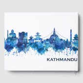 Kathmandu Nepal Skyline Blue Gästebuch (Rückseite)