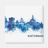 Kathmandu Nepal Skyline Blue Magnet (Vorne)
