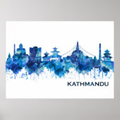 Kathmandu Nepal Skyline Blue Poster (Vorne)