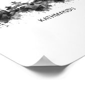 Kathmandu Nepal Skyline BW Poster (Ecke)