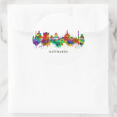 Kathmandu Nepal Skyline Runder Aufkleber (Tasche)