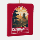Kathmandu Nepal Travel Art Vintag Keramikornament (Rechts)