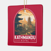 Kathmandu Nepal Travel Art Vintag Keramikornament (Links)