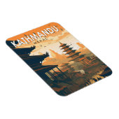 Kathmandu Nepal Travel Art Vintag Magnet (Rechte Seite)