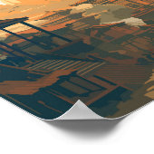 Kathmandu Nepal Travel Art Vintag Poster (Ecke)