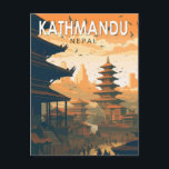 Kathmandu Nepal Travel Art Vintag Postkarte<br><div class="desc">Kathmandu Retro Vektor Reise Design. Kathmandu,  die nepalesische Hauptstadt,  ist Set in einem Tal,  umgeben von den Himalaya-Bergen.</div>