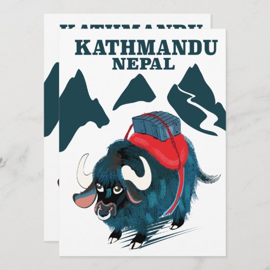 Kathmandu Nepal Travel Poster (Vorne/Hinten)