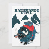 Kathmandu Nepal Travel Poster Canvas Print Einladung (Vorderseite)