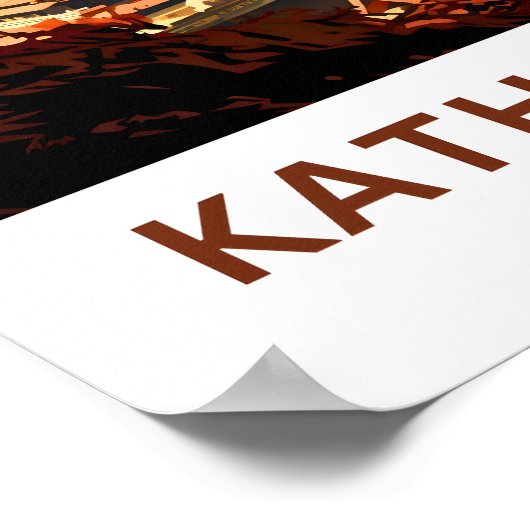 Kathmandu Nepal Travel Print Poster (Ecke)