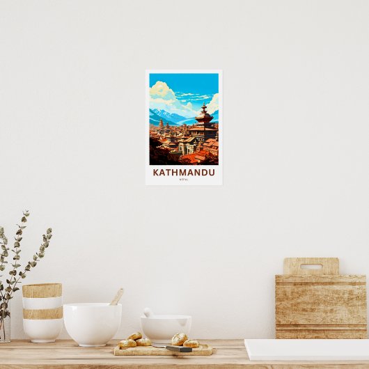 Kathmandu Nepal Travel Print Poster (Küche)