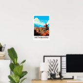 Kathmandu Nepal Travel Print Poster (Heimbüro)