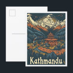 Kathmandu Nepal Vintag Art Travel Illustration Postkarte<br><div class="desc">Kathmandu Nepal Vintag Art Travel Illustration</div>