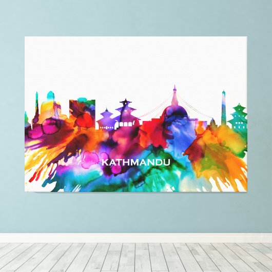 Kathmandu Skyline Leinwanddruck (Insitu (Holzboden))