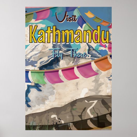 Kathmandu Vintage Travel Poster (Vorne)