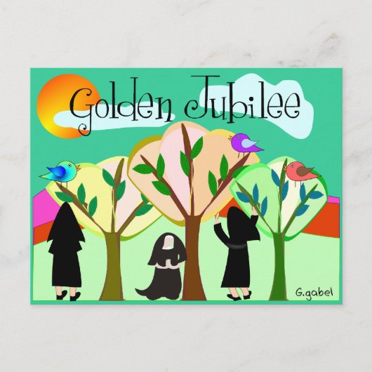 Katholic Nun Golden Jubilee Geschenke Postkarte (Vorderseite)