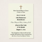 KATHOLIC NUN JAHRESTAG VOWS HOLY CARD (Rückseite)