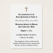 KATHOLIC NUN PROFESSIONELL VON VOWS HOLY CARD (Rückseite)