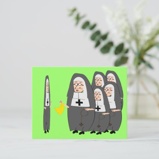 Katholic Nun Spaß "Fat Sisters" Postkarte (Stehend Vorderseite)