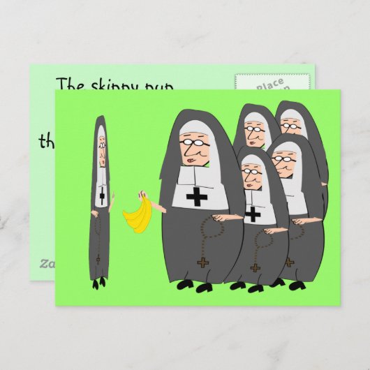 Katholic Nun Spaß "Fat Sisters" Postkarte (Vorne/Hinten)