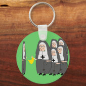 Katholic Nun Spaß "Fat Sisters" Schlüsselanhänger (Vorderseite)