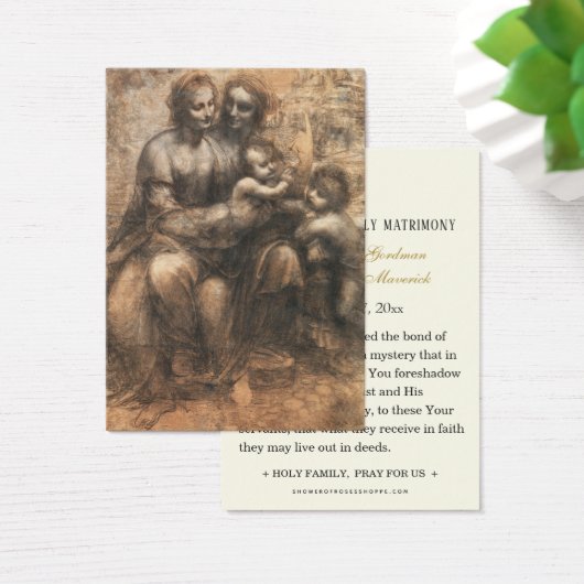 Katholik Leonardo DaVinci Wedding Holy Card (Schreibtisch)