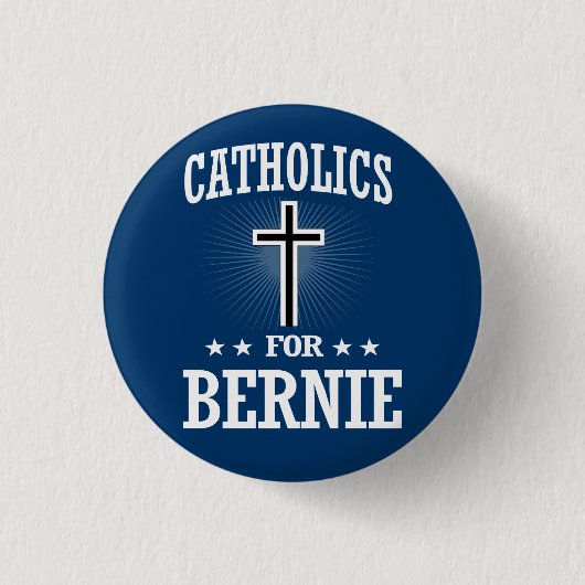 KATHOLIKEN FÜR BERNIE SANDERS BUTTON (Vorderseite)