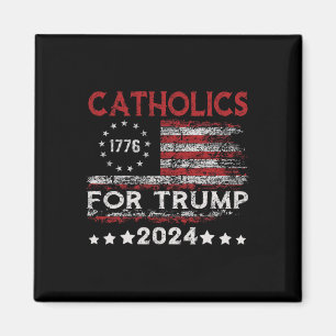 Katholiken für Trump 2024 Amerikanische Flagge 4. Magnet