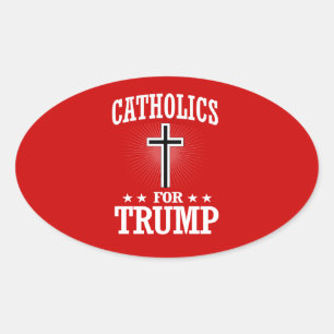 KATHOLIKEN FÜR TRUMP OVALER AUFKLEBER