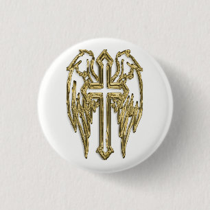 Katholikenkreuz Button