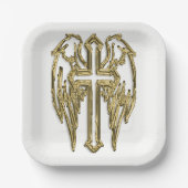 Katholikenkreuz Pappteller (Vorderseite)