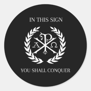 katholisch Christlich Chi Rho Alpha Omega Runder Aufkleber